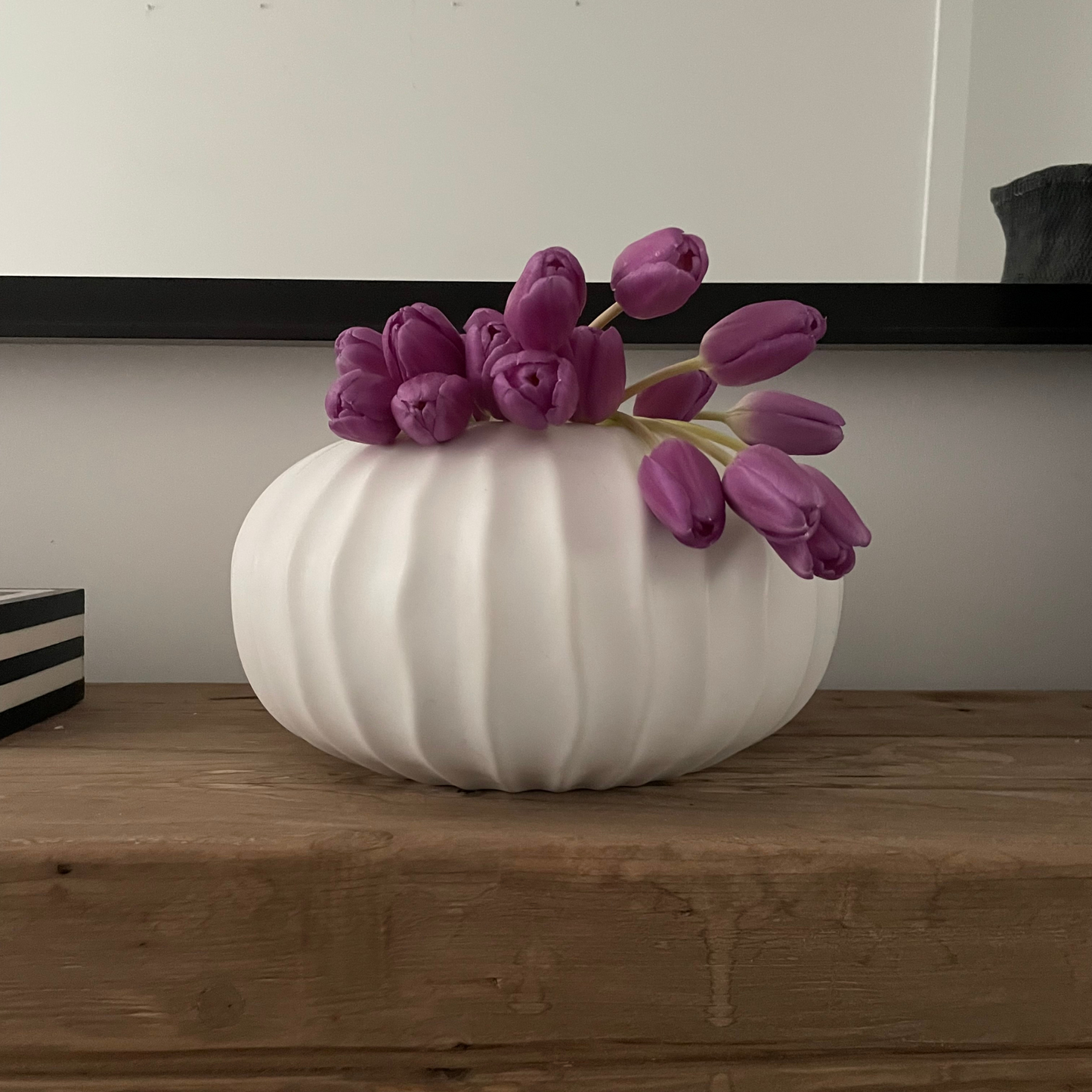Pre-Order: Natural Waves Porcelain Vase – White Matte Finish
