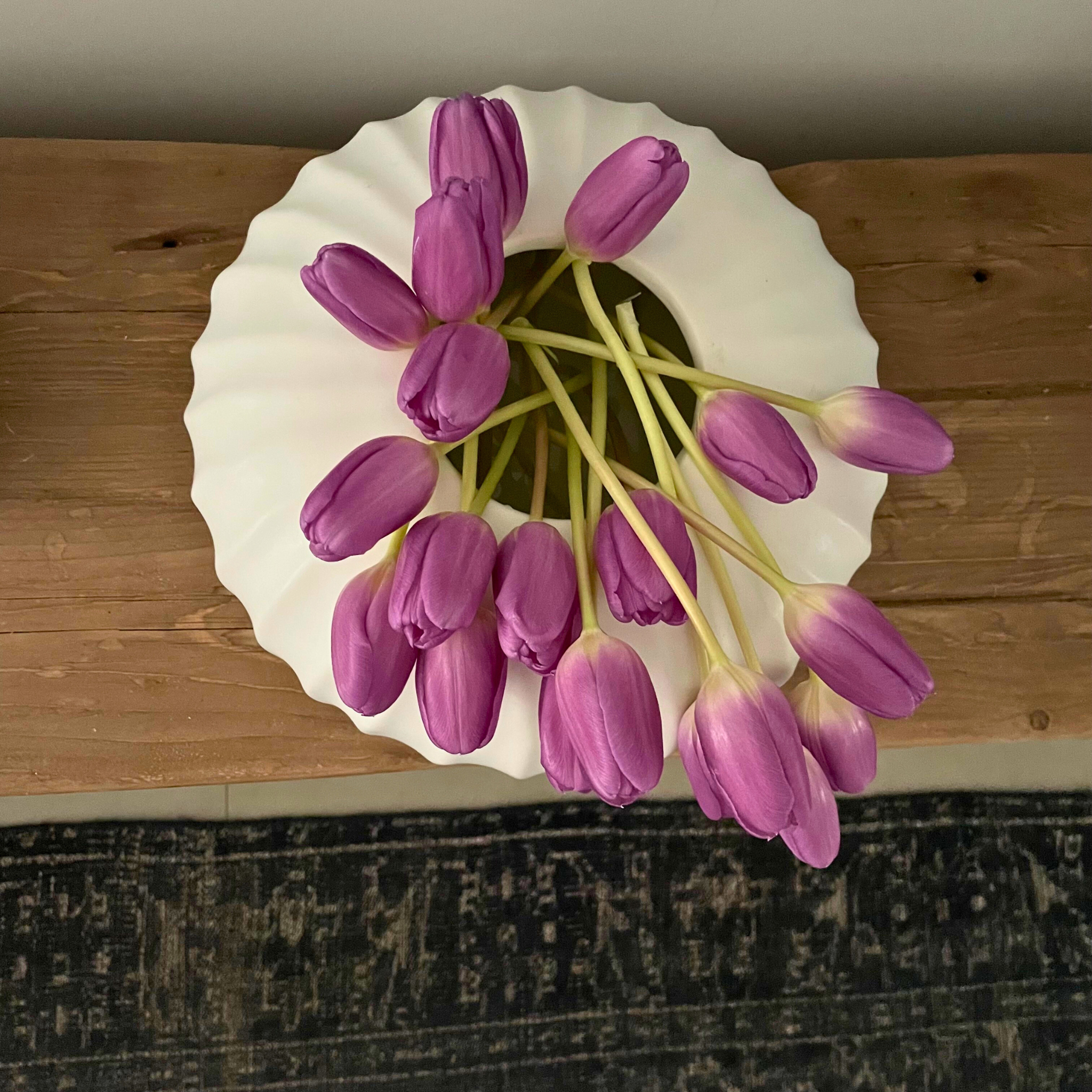 Pre-Order Ships by Nov 2025: Natural Waves Porcelain Vase – White Matte Finish