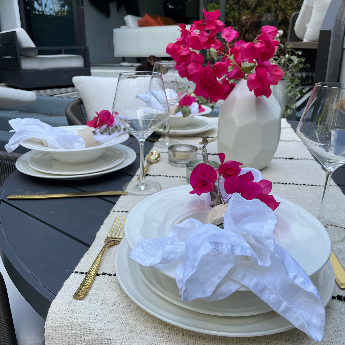 Luxury Porcelain Dinnerware Set -White 12-Piece Set for 4, Scratch & Chip Resistant, Oven Safe. Modern & Timeless Design by Pots & Patterns.