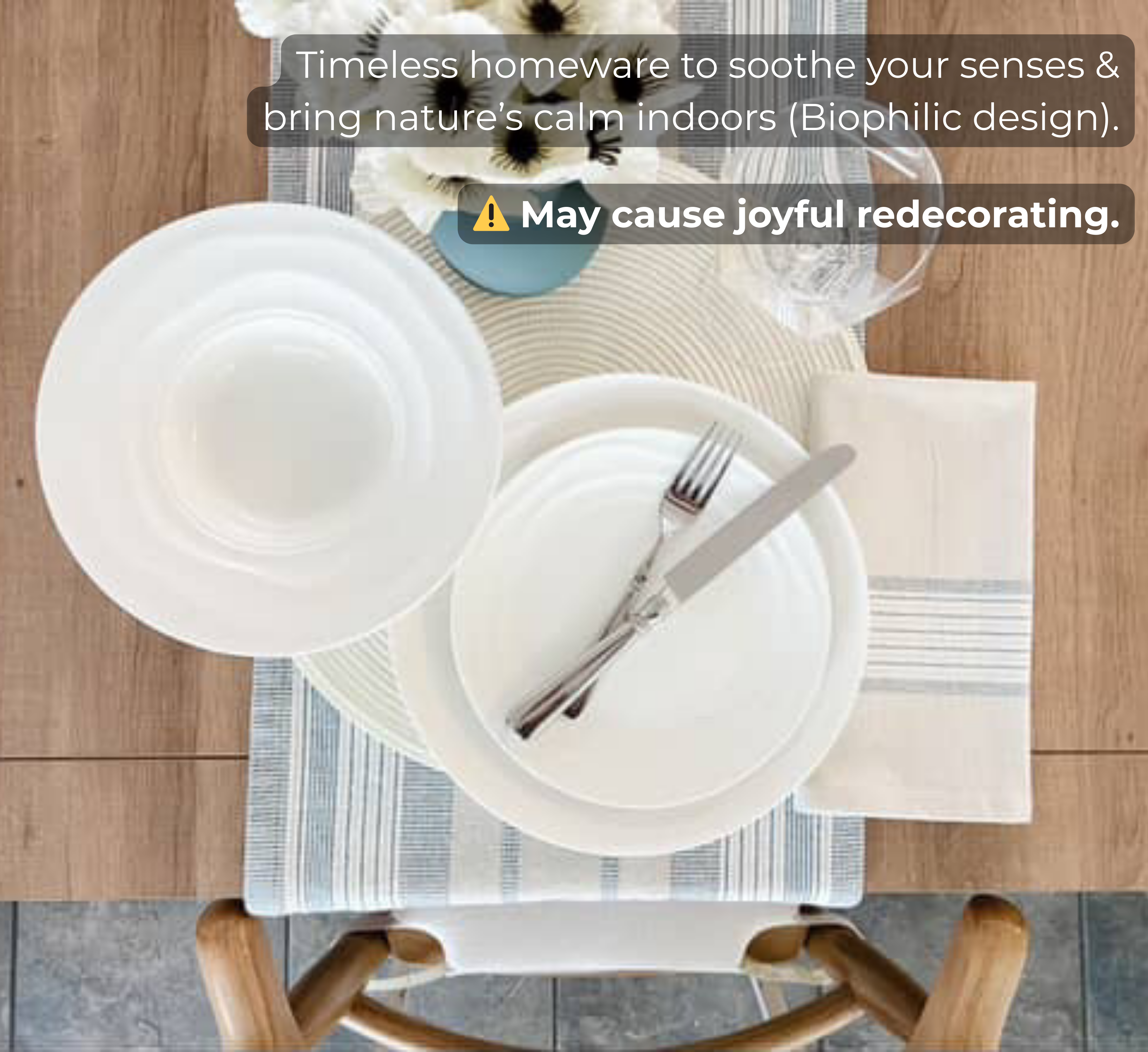 Natural Waves Porcelain Dinnerware Set – Elegant 12-Piece Set for 4 | White, Scratch-Resistant & Oven Safe | By Pots & Patterns