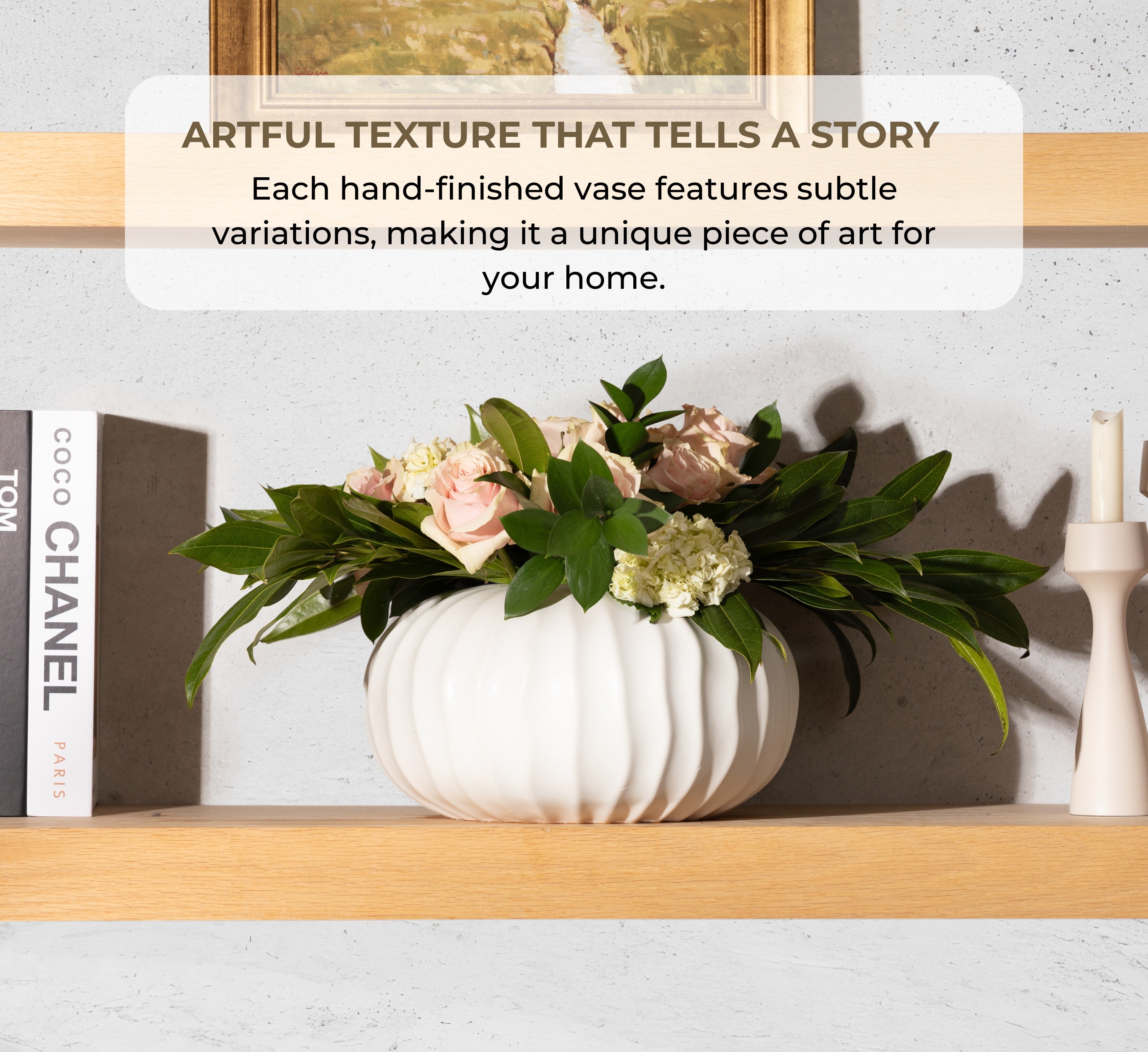 Pre-Order Ships by Feb 2026: Natural Waves Porcelain Vase – White Matte Finish