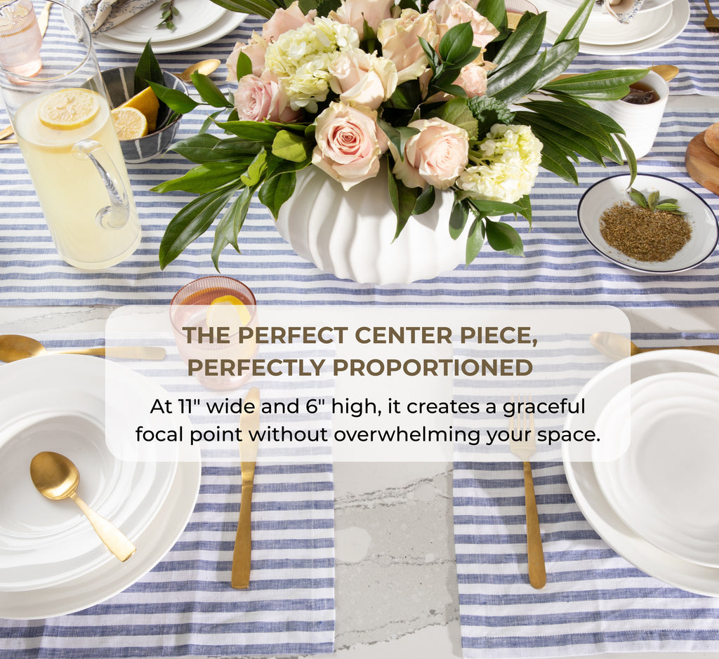 Natural Waves Porcelain Vase – White Matte Finish