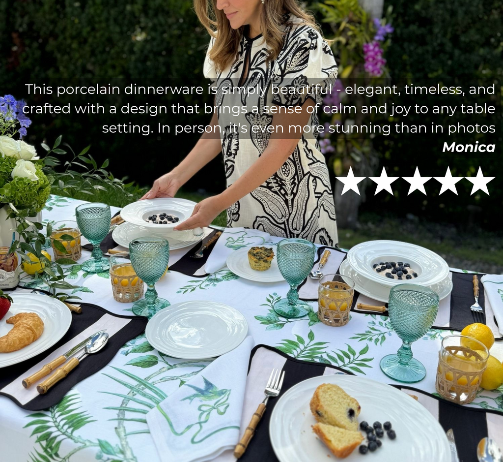 Natural Waves Porcelain Dinnerware Set – Elegant 12-Piece Set for 4 | White, Scratch-Resistant & Oven Safe | By Pots & Patterns