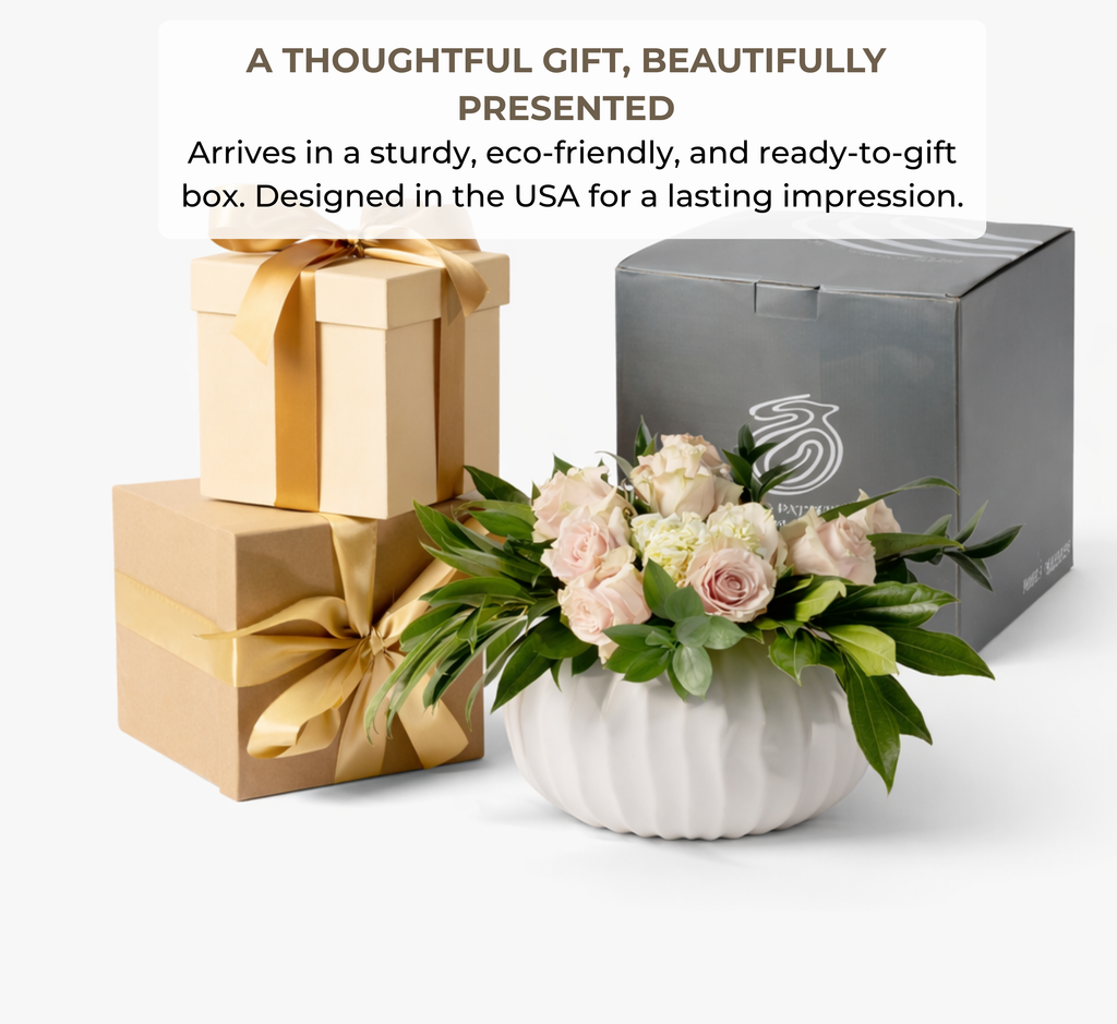 Natural Waves Porcelain Vase – White Matte Finish