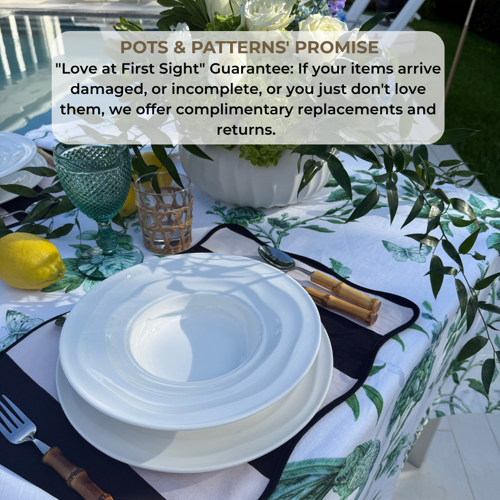 Pots & Patterns Natural Waves Bone China Dinnerware Set, 12-Piece White Plates and Bowls, Service for 4 — Chip-Resistant, Microwave & Dishwasher Safe