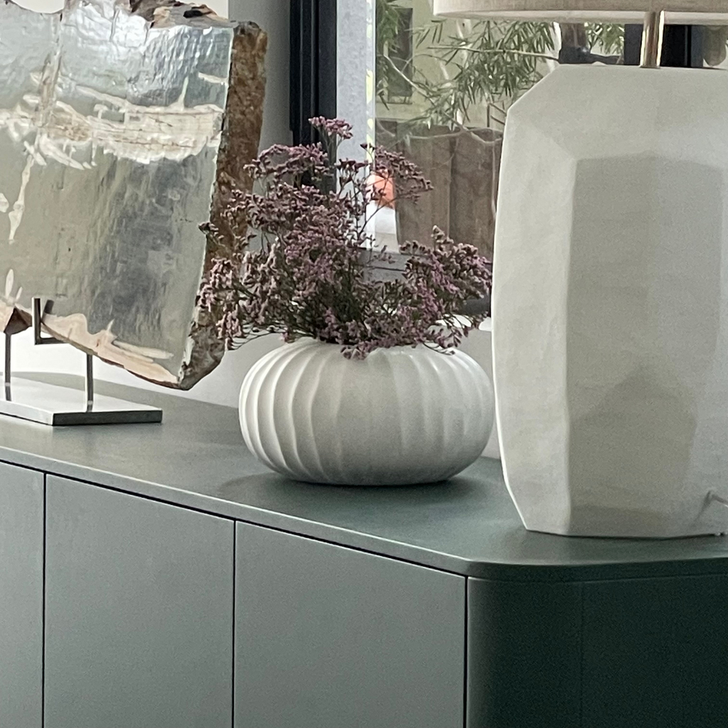 Pre-Order: Natural Waves Porcelain Vase – White Matte Finish