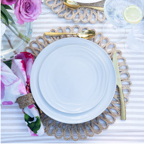 Natural Waves Porcelain Dinnerware Set – Elegant 12-Piece Set for 4 | White, Scratch-Resistant & Oven Safe | By Pots & Patterns