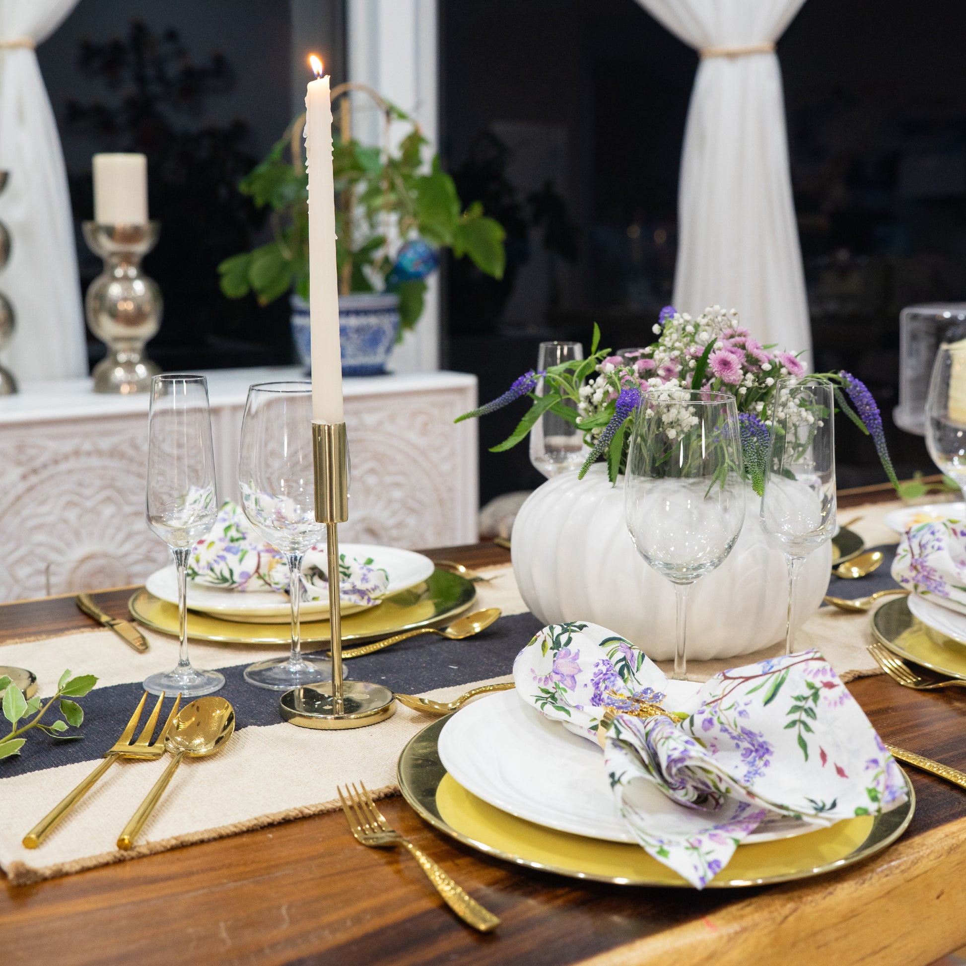 Natural Waves Porcelain Dinnerware Set – Elegant 12-Piece Set for 4 | White, Scratch-Resistant & Oven Safe | By Pots & Patterns