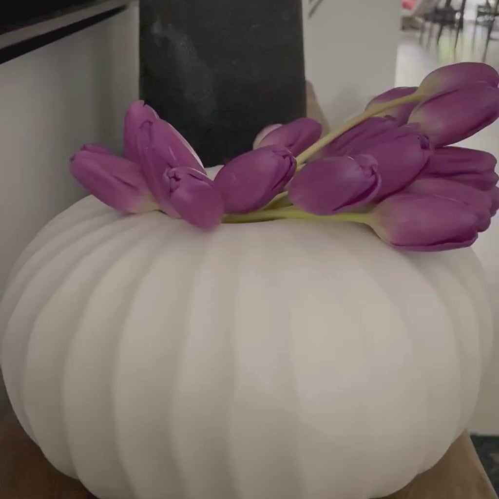 Pre-Order: Natural Waves Porcelain Vase – White Matte Finish